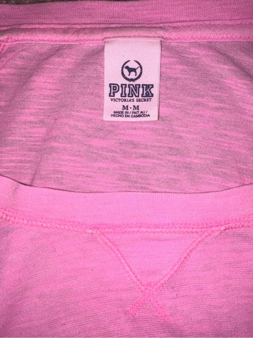 PINK Victoria's Secret Light Pink Long-Sleeve Scoop Neck Tee - Picture 3 of 3